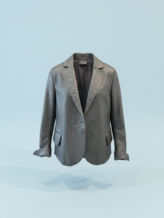 Akris Jackets & Blazers - AKRIS Anthracite Leather Blazer - Mainline